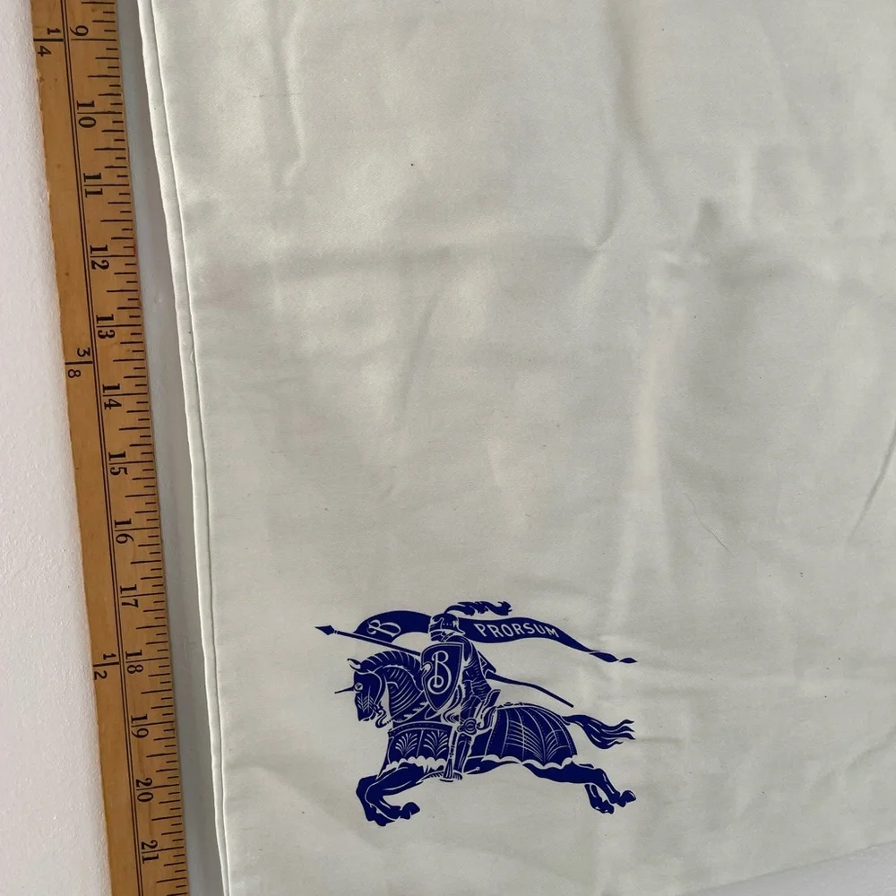 Burberry White Dust Bag with Blue Logo